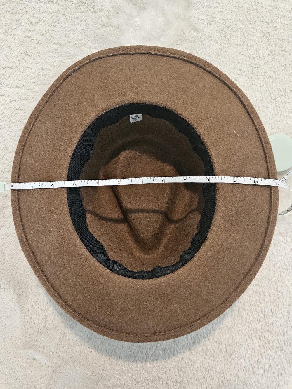 ALDO Brown Felt Fedora Hat with Gold Chain Size S/M Bohemian Feminine - Picture 7 of 8